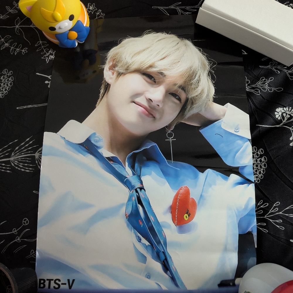 Used BTS-V Poster with Blue and White Outfit